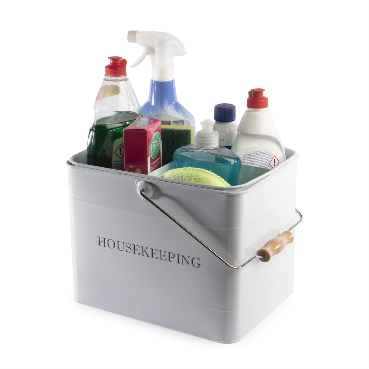 Vintage cleaning caddy white size diagram