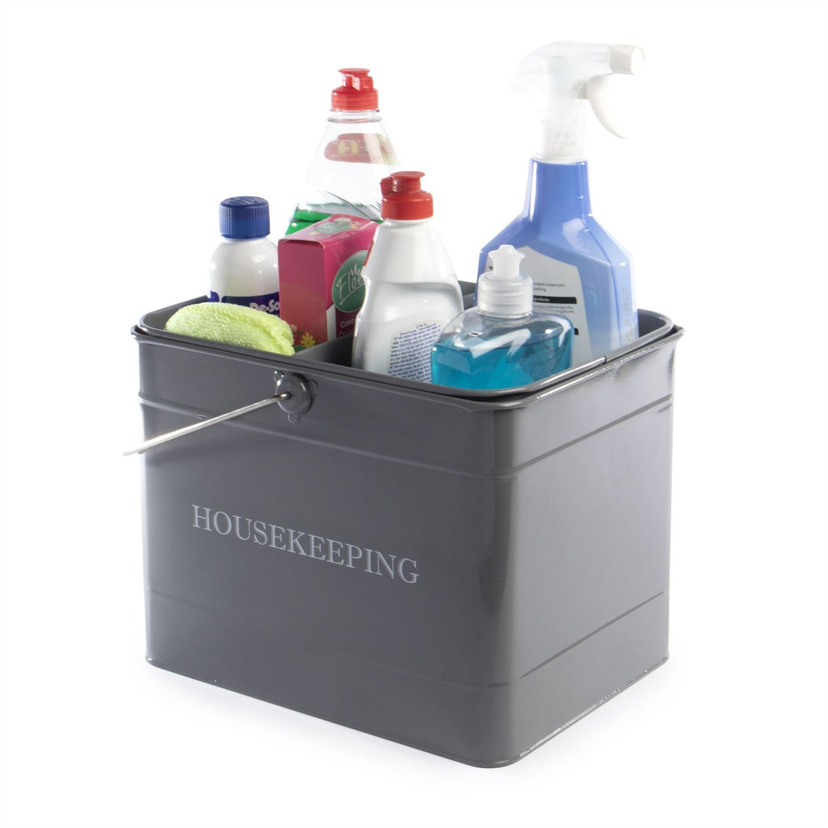 Vintage cleaning caddy grey carry handle