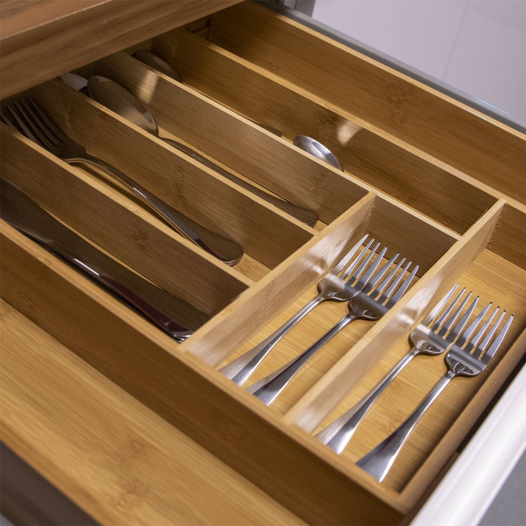 Bamboo extending cutlery drawer organiser, photo 3