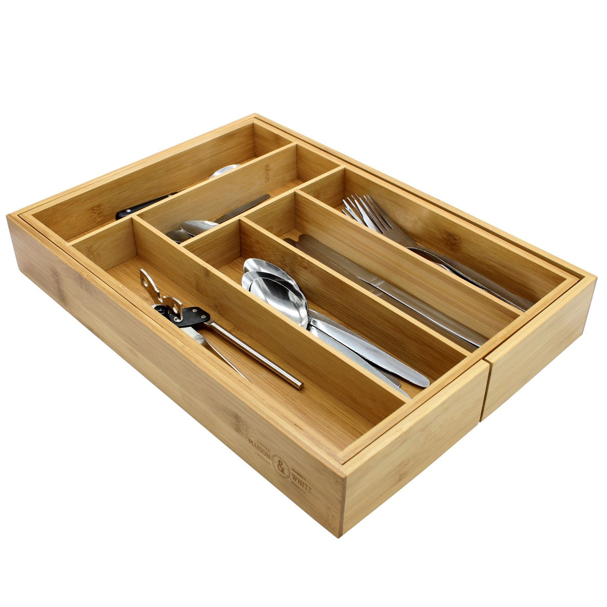 Bamboo extending cutlery drawer organiser, photo 4
