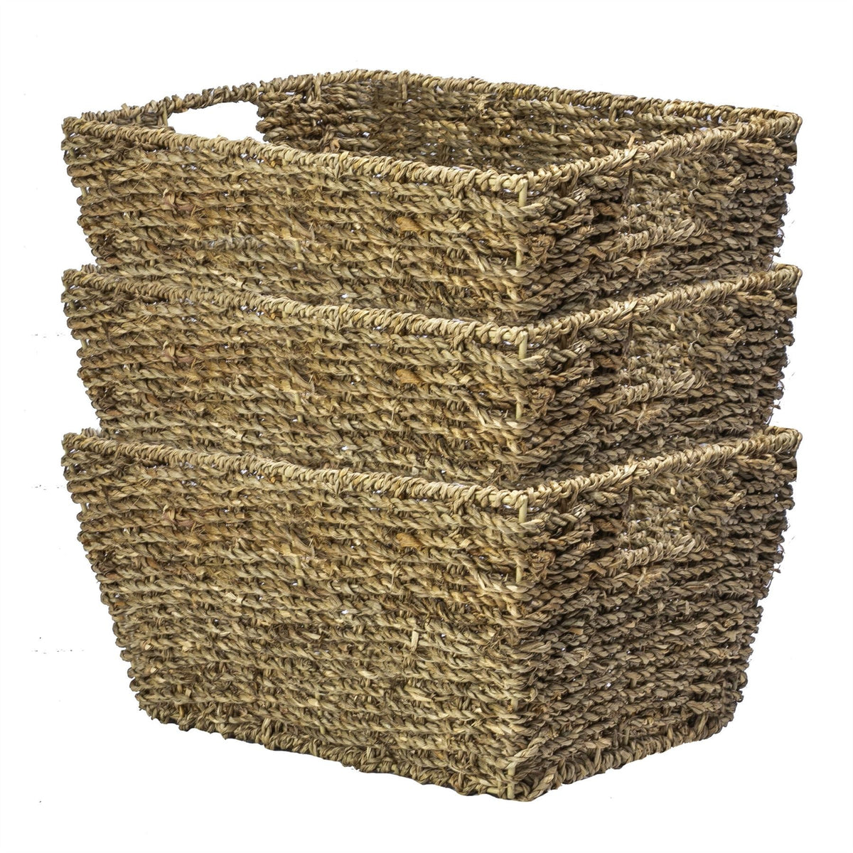 Seagrass storage baskets, set of 3