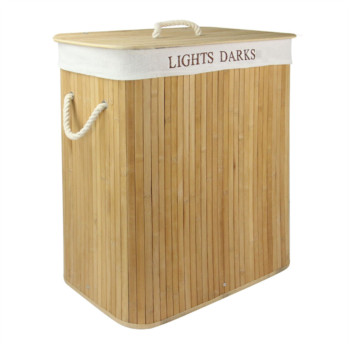 Bamboo laundry hamper, 102L, assembled